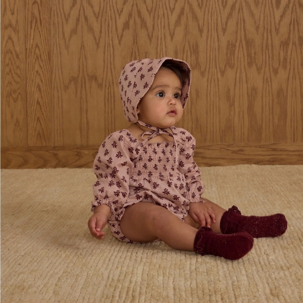 Rylee + Cru Pink Floral Adelaide Romper || Blush Fleur